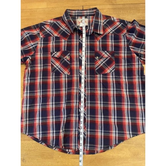 Wrangler Snap Wide Stitch Mens Plaid Long Sleeve Pearl Snap Shirt Sz 2xl - Picture 7 of 7